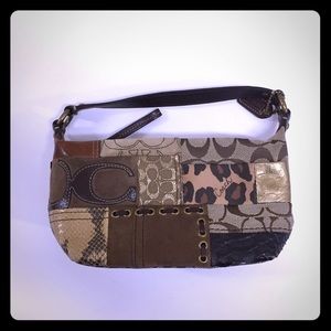 Coach 40914 Ocelot Patchwork Suede Handbag